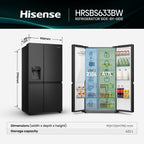 Hisense 632L Side by Side Fridge HRSBS633BW