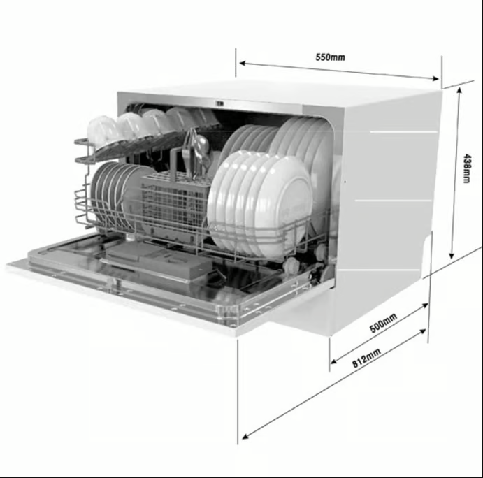 Omega ODW101W 55cm Compact Dishwasher White