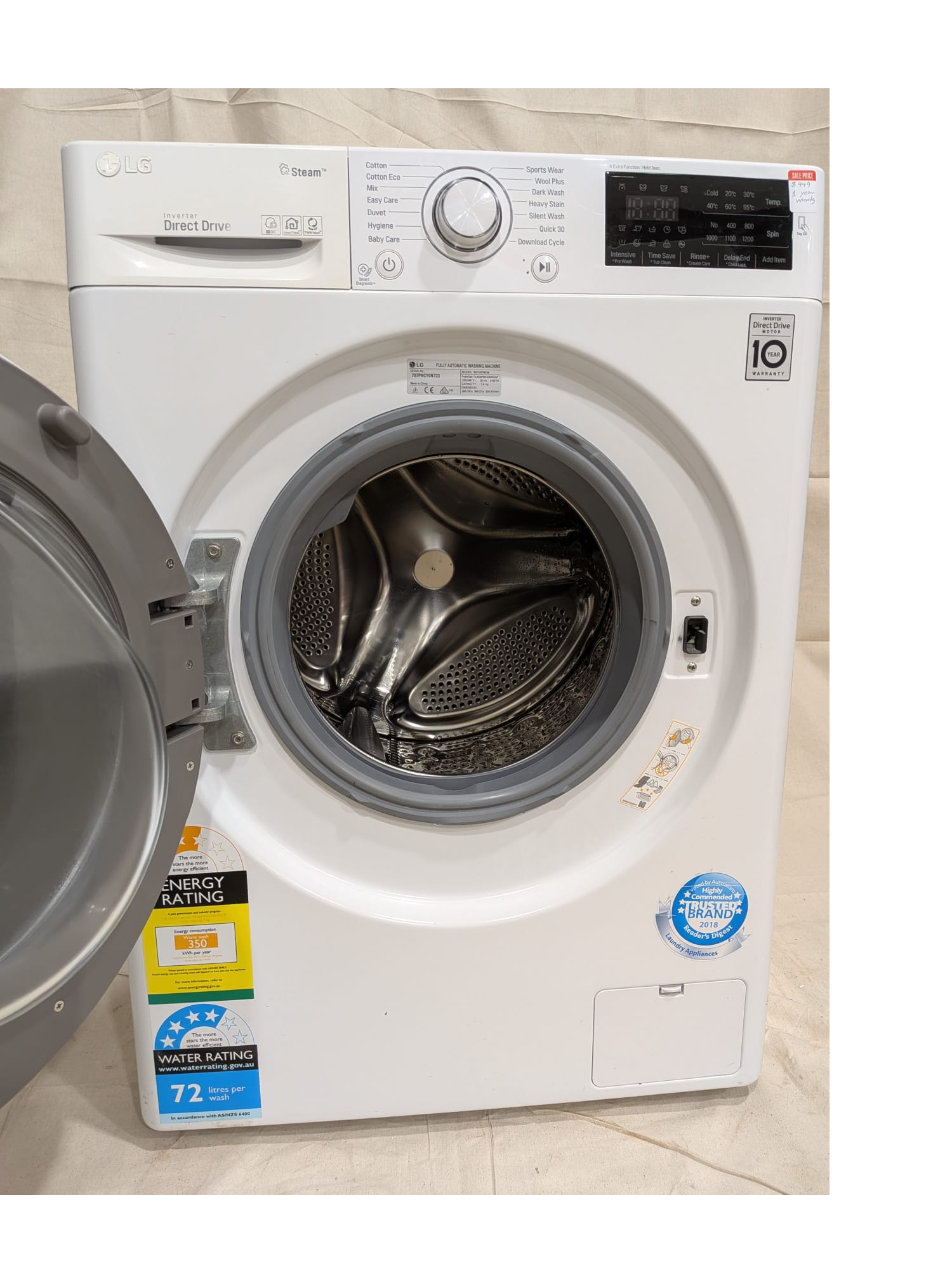 LG 7kg Front Load Washing Machine WD1207NCW