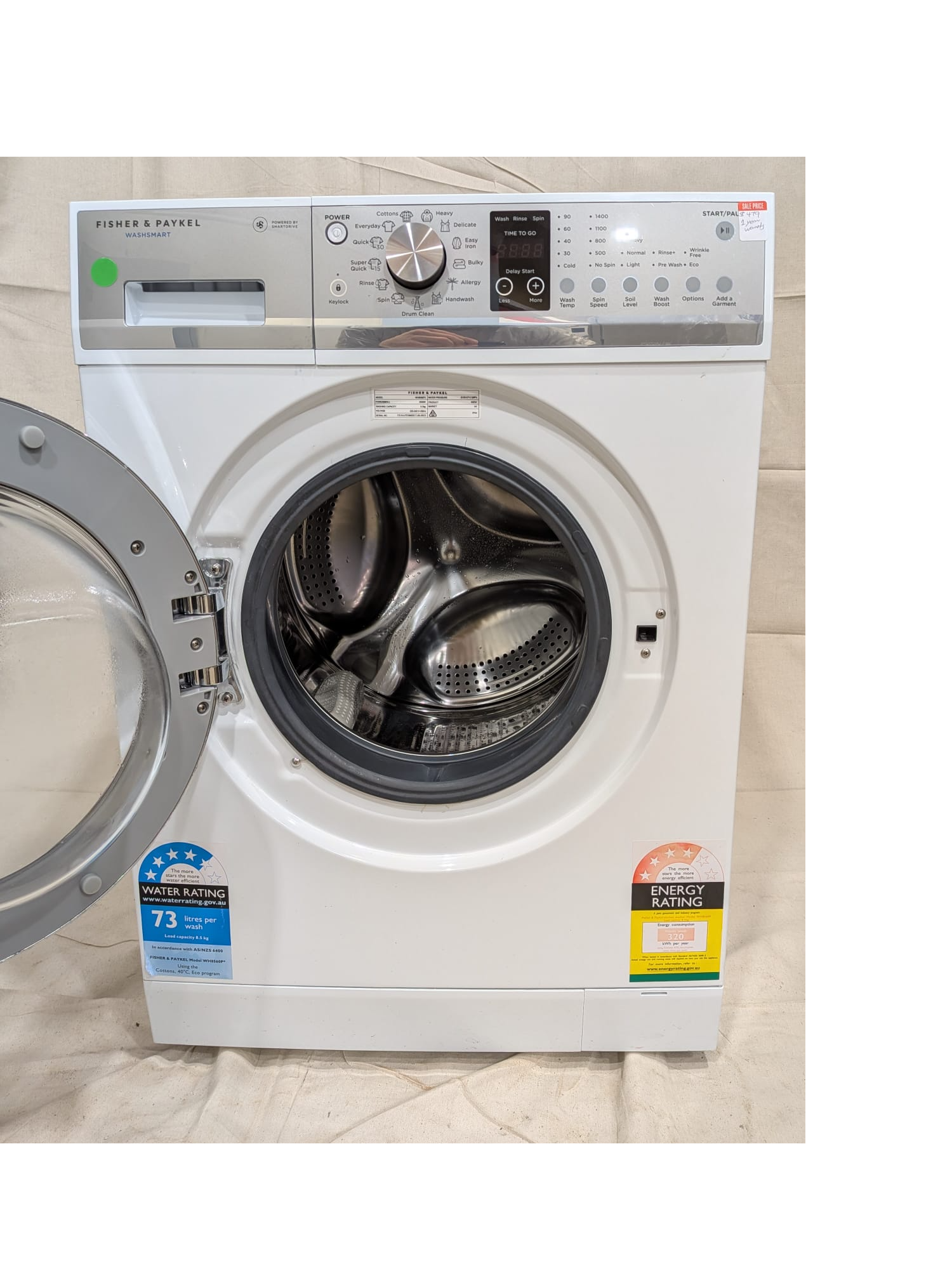 Fisher & Paykel 8.5kg Series 5 Front Loader Washing Machine with Steam Care WH8560P3