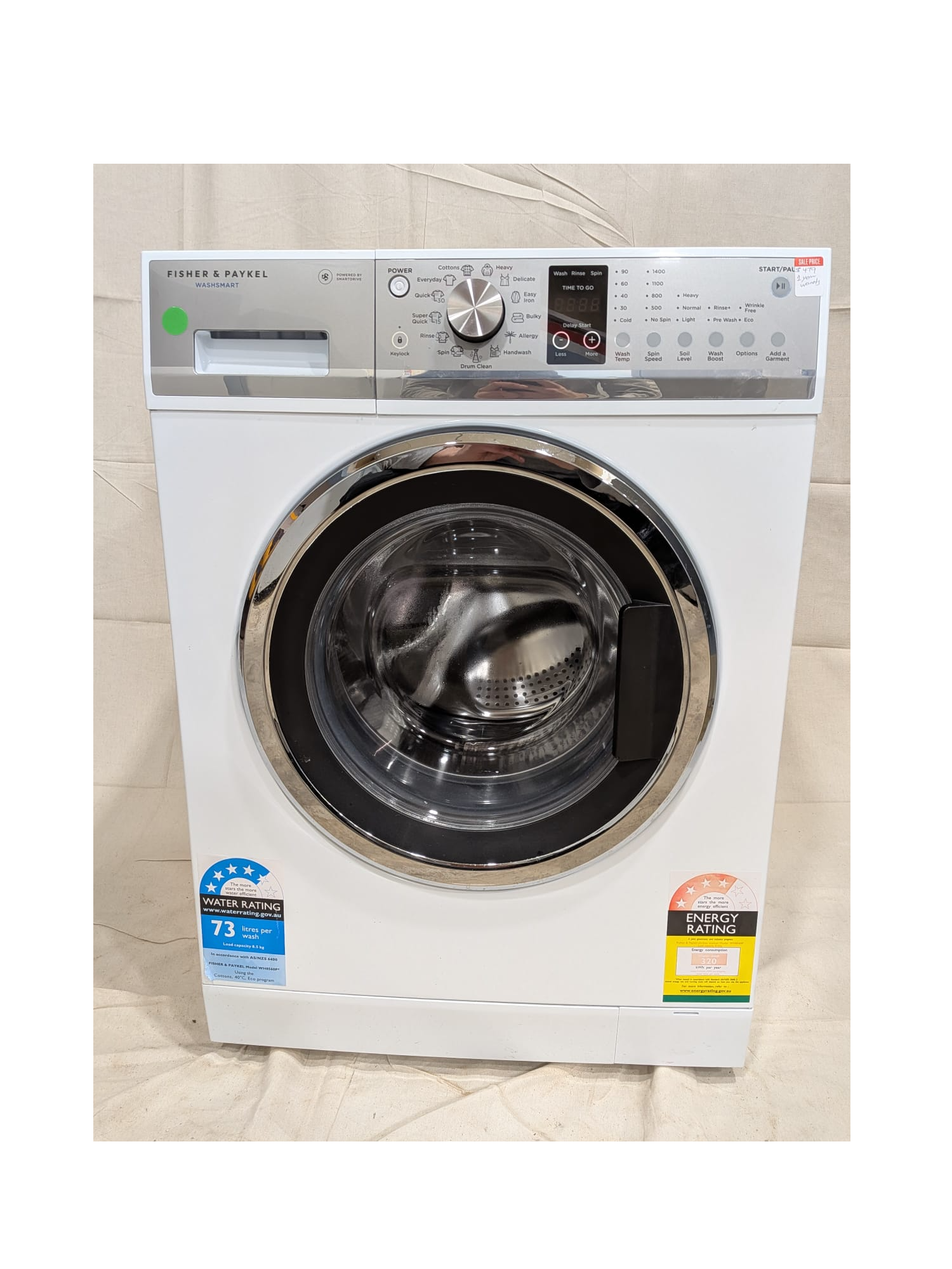 Fisher & Paykel 8.5kg Series 5 Front Loader Washing Machine with Steam Care WH8560P3