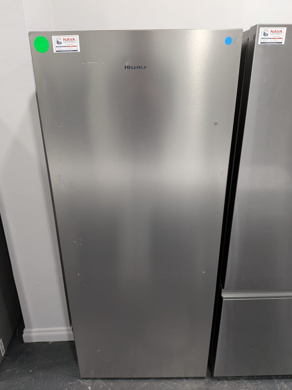 Hisense 384L Vertical Hybrid Fridge/Freezer - Stainless Steel