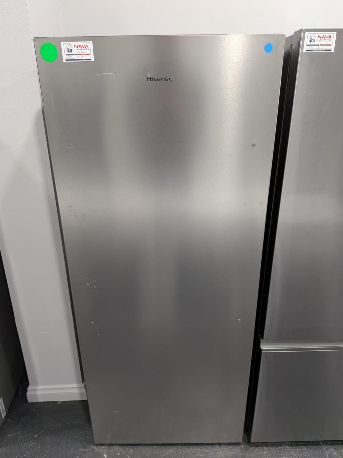 Hisense 384L Vertical Hybrid Fridge/Freezer - Stainless Steel
