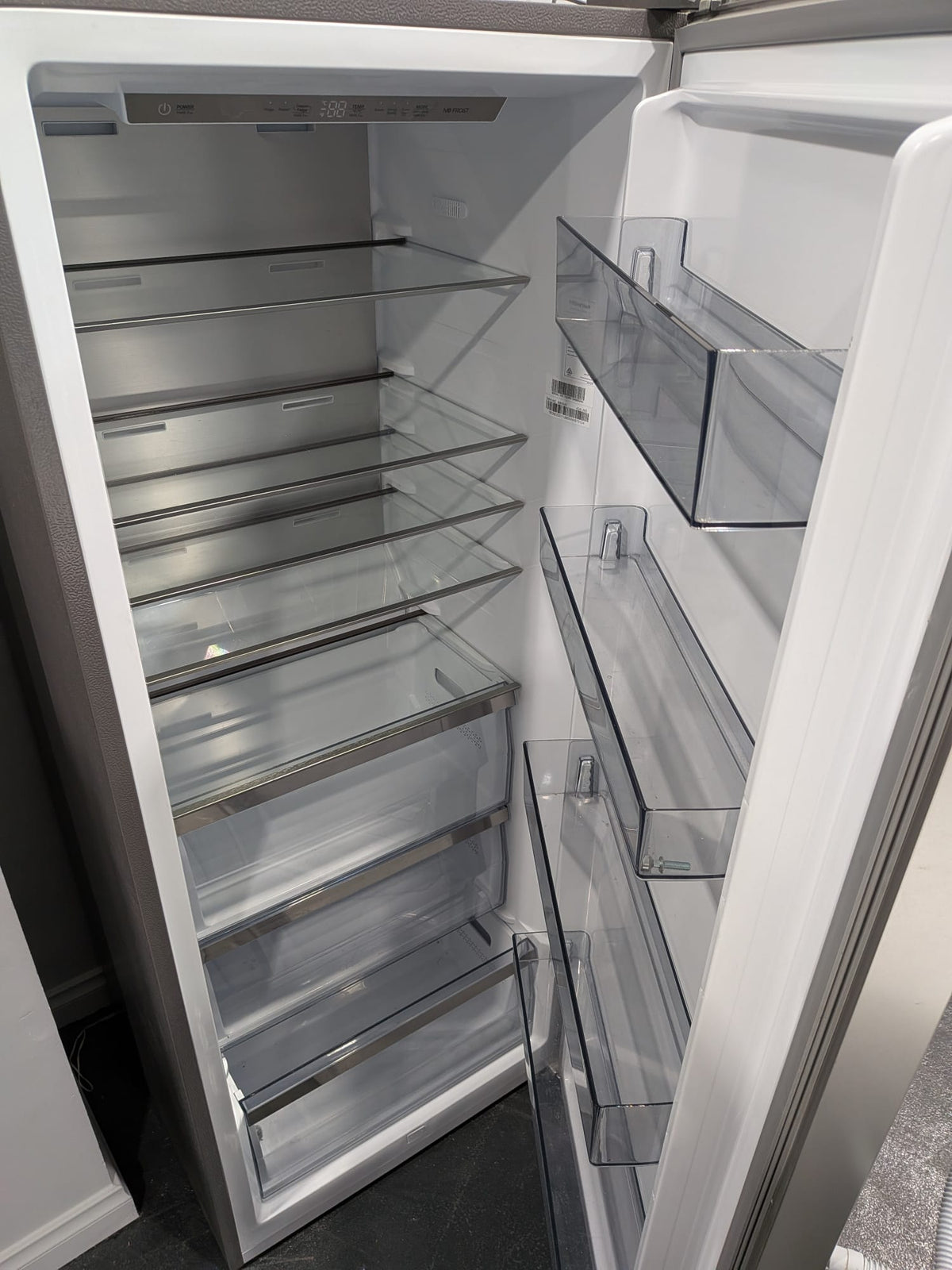 Hisense 384L Vertical Hybrid Fridge/Freezer - Stainless Steel