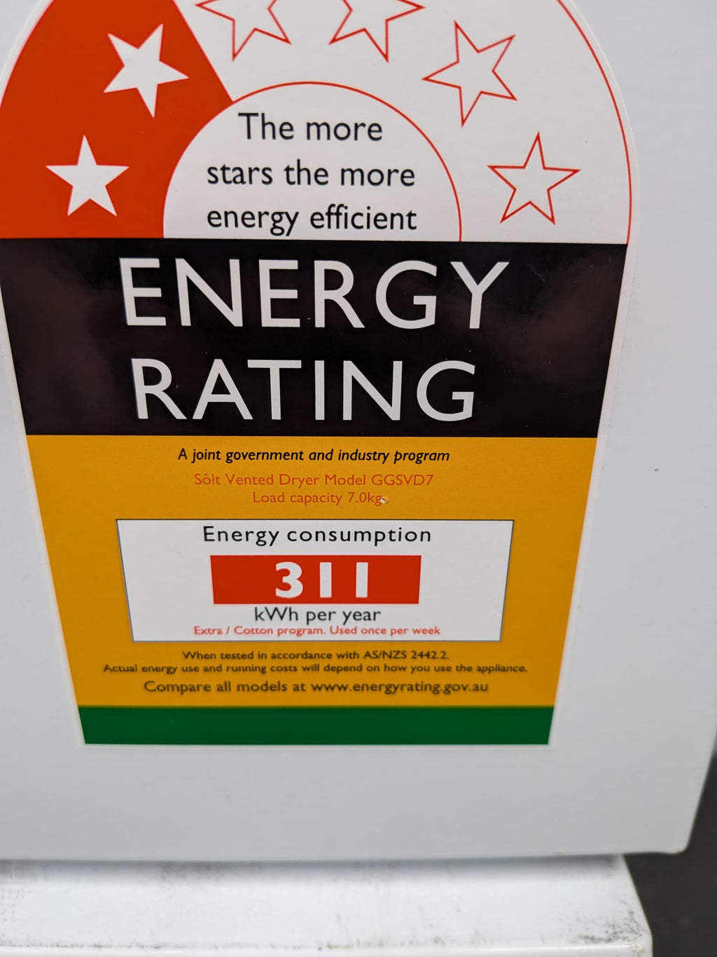 GGSVD7 7kg Vented Dryer