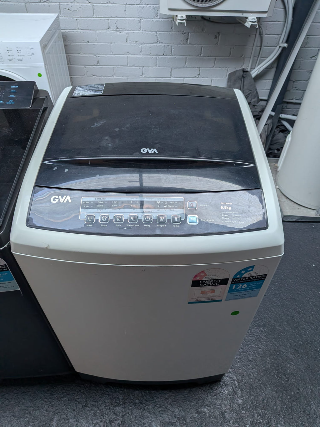 GVA 9.5kg Top Load Washing Machine - White