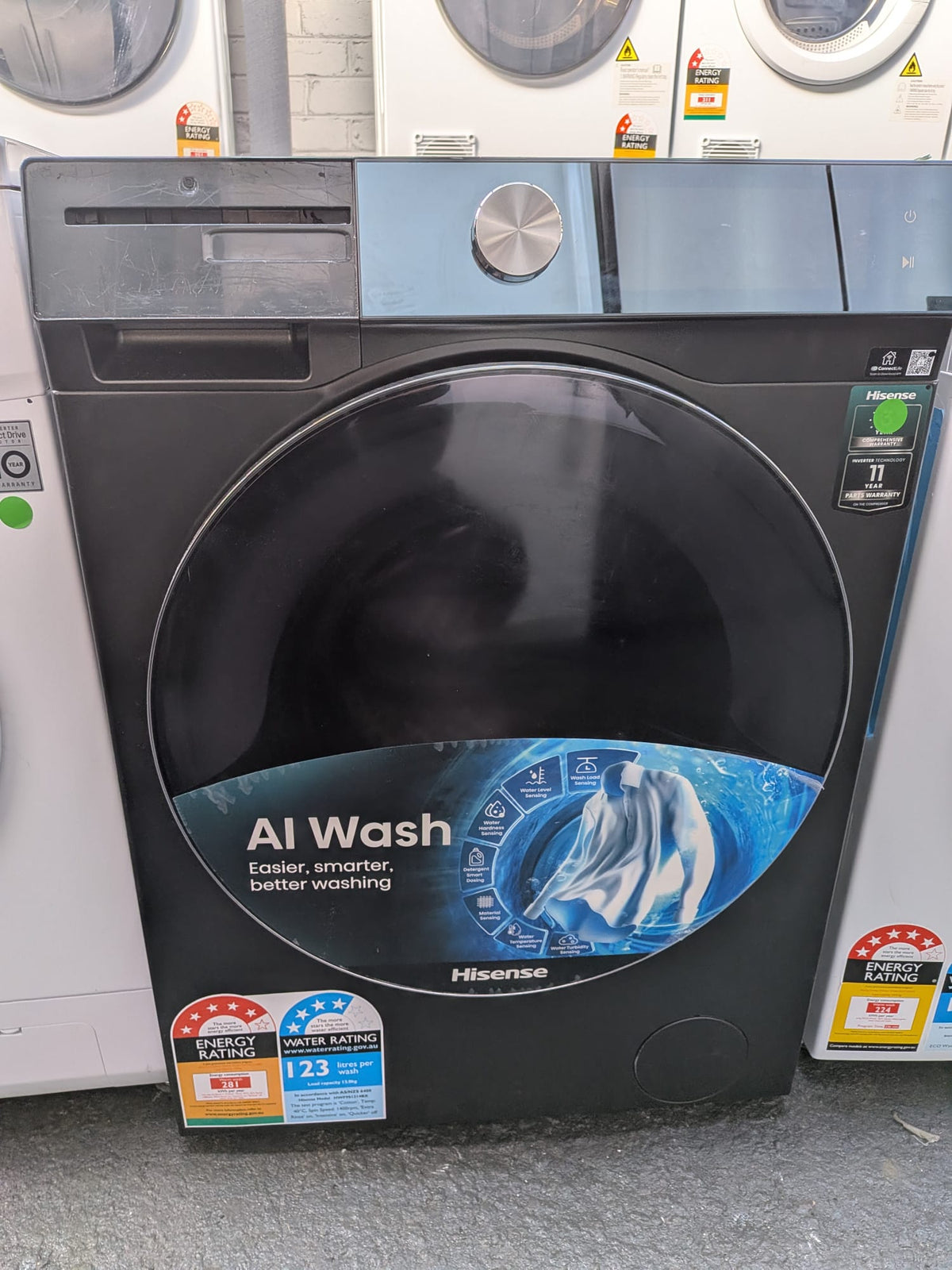 Hisense 12kg Series 9 Front Load Washing Machine - Charcoal Black