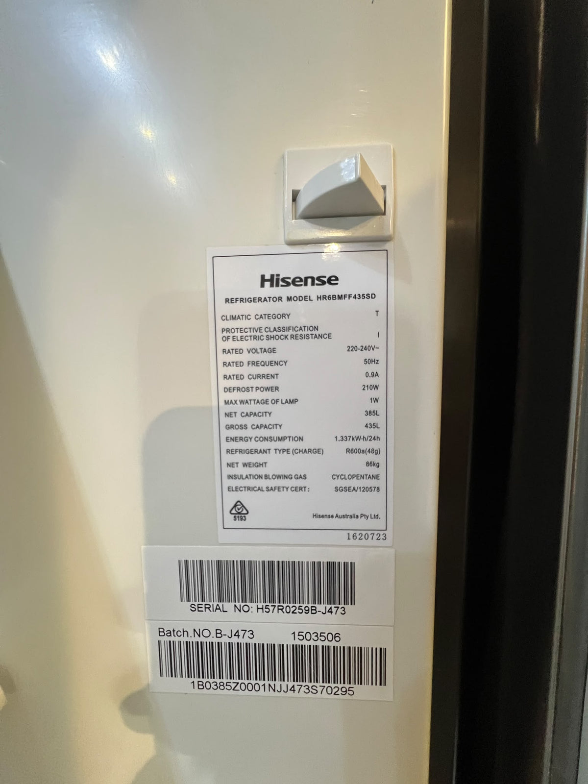 Hisense 435L Bottom Mount Refrigerator