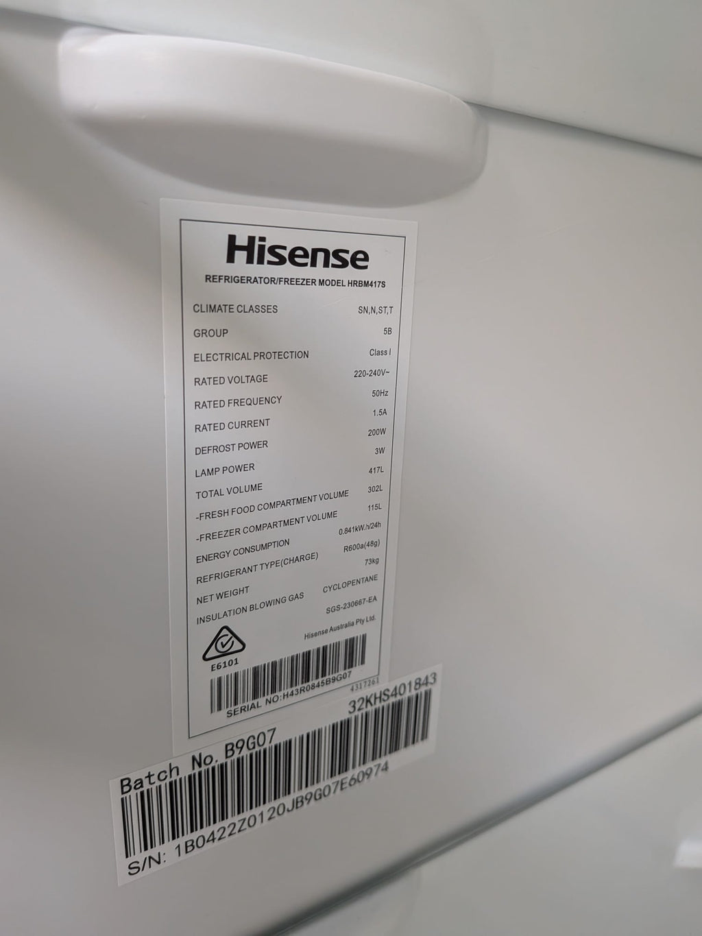 Hisense 417L Bottom Mount Refrigerator – Brushed Steel