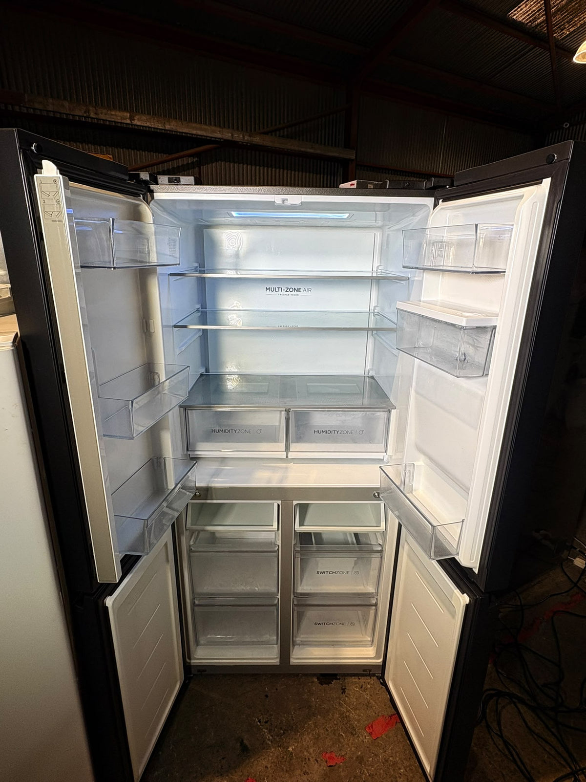 Haier 508L Quad Door Refrigerator Freezer with Water Dispenser, Black