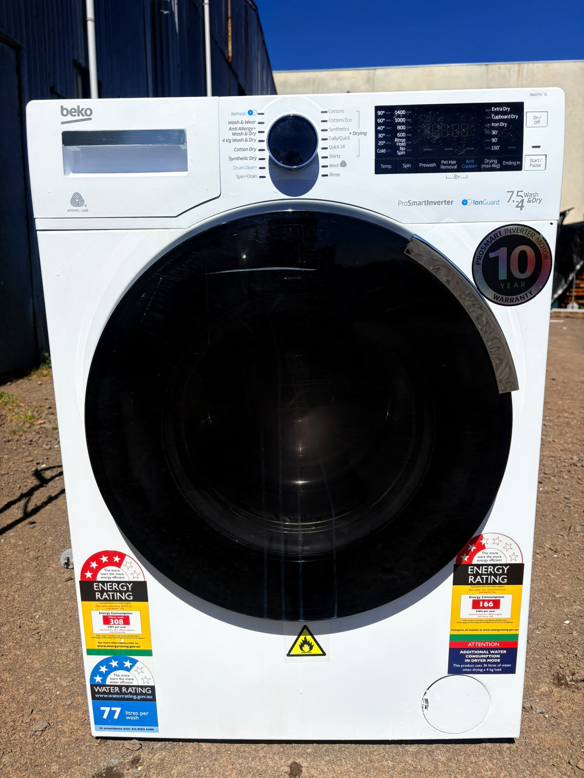 Beko Freestanding Washer Dryer 7.5kg/4kg