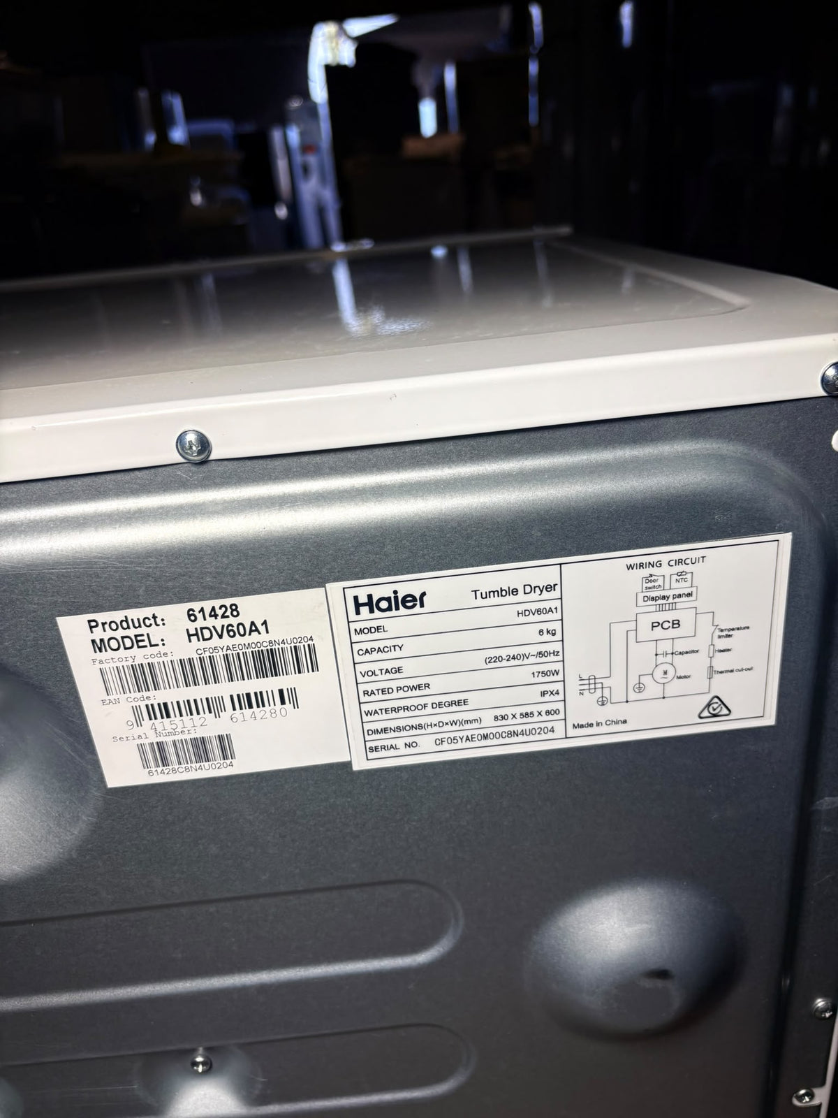 Haier 6kg 300 Series Sensor Vented Dryer