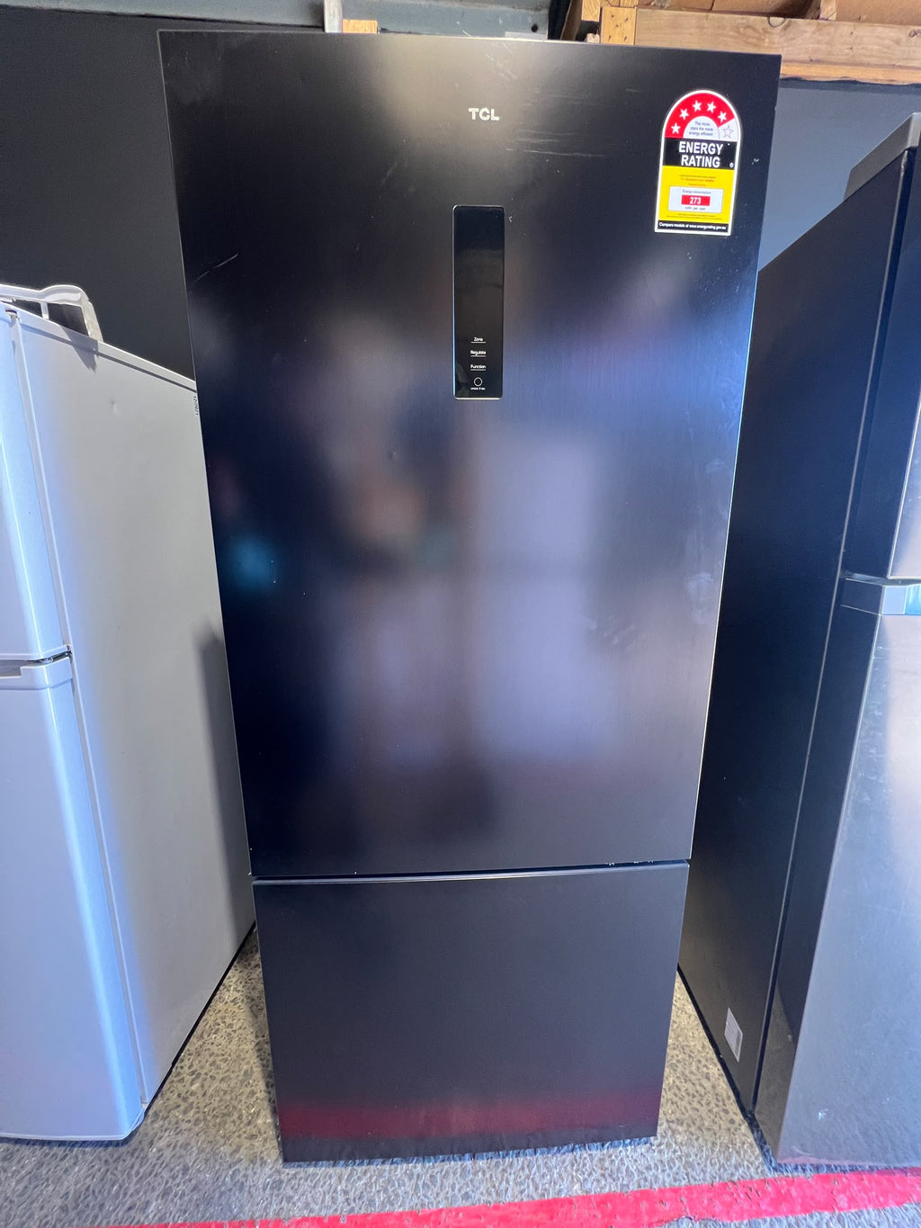 TCL P445BFB 416L Bottom Mount Fridge – Matte Black